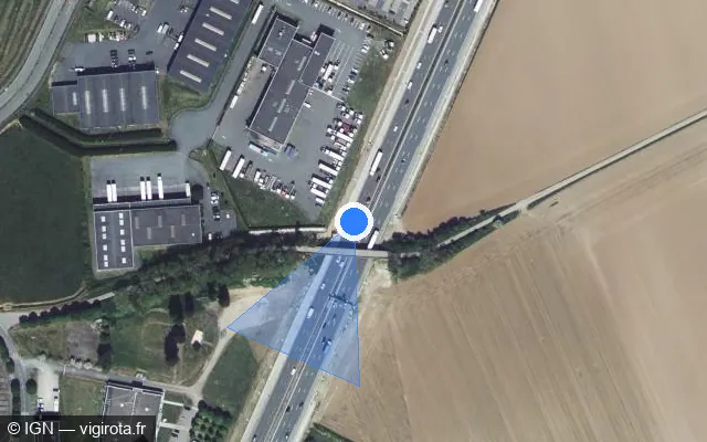 Vue satellite de l'emplacement du radar discriminant à Templemars