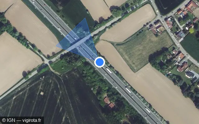 Vue satellite de l'emplacement du radar discriminant à Ennetières-en-Weppes