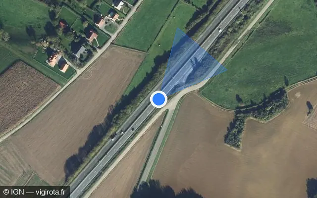 Vue satellite de l'emplacement du radar discriminant à Leubringhen