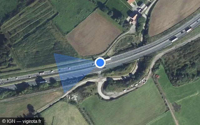 Vue satellite de l'emplacement du radar discriminant à Saint-Léonard