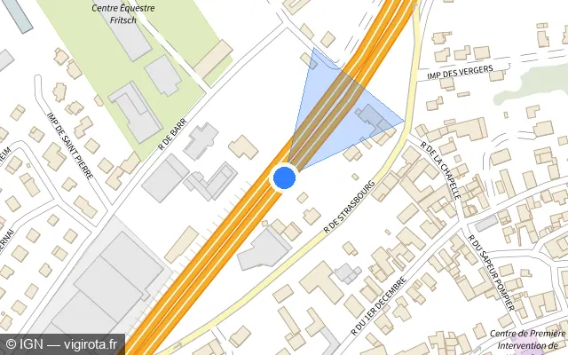 Vue plan de l'emplacement du radar discriminant à Sermersheim