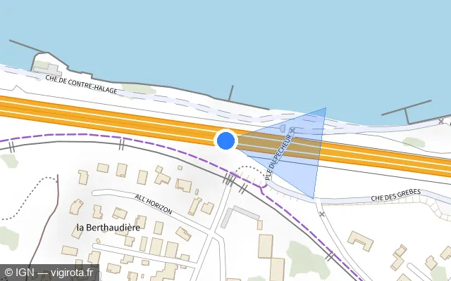 Vue plan de l'emplacement du radar discriminant à Décines-Charpieu
