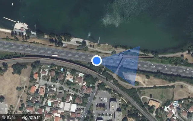 Vue satellite de l'emplacement du radar discriminant à Décines-Charpieu