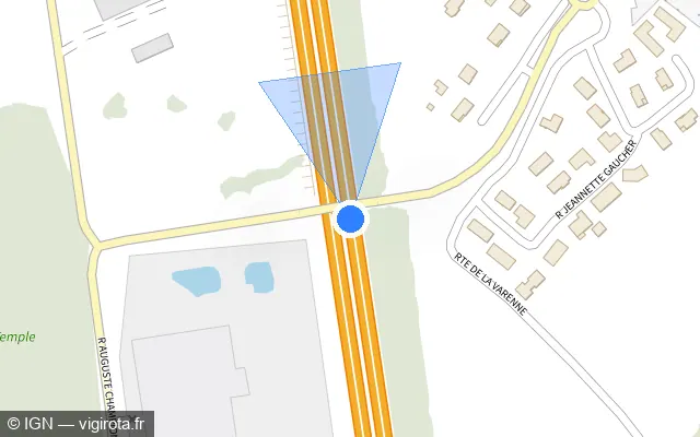 Vue plan de l'emplacement du radar discriminant à Sevrey