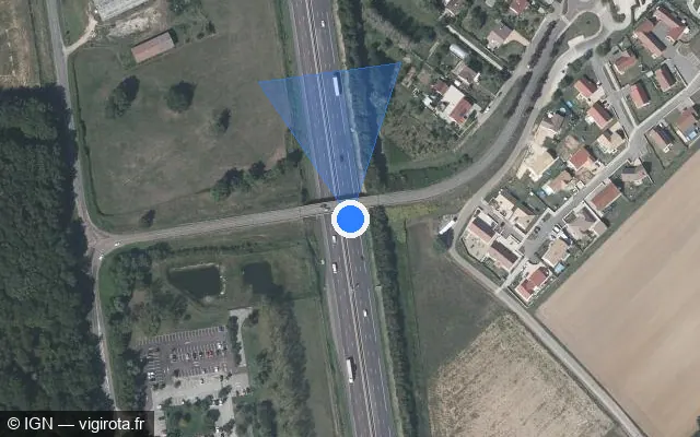 Vue satellite de l'emplacement du radar discriminant à Sevrey