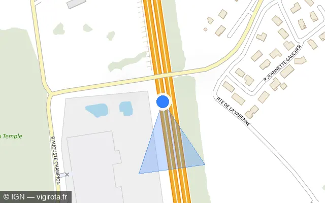 Vue plan de l'emplacement du radar discriminant à Sevrey