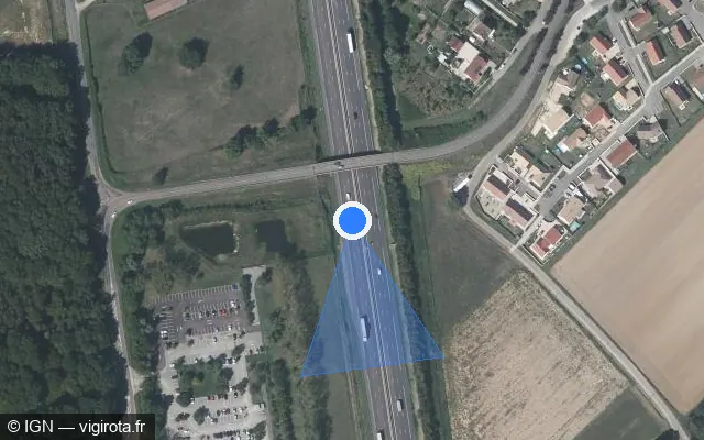 Vue satellite de l'emplacement du radar discriminant à Sevrey