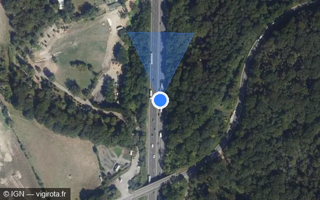 Vue satellite de l'emplacement du radar discriminant à Aigremont