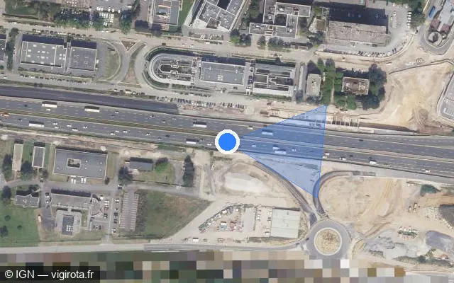 Vue satellite de l'emplacement du radar discriminant à Vélizy-Villacoublay