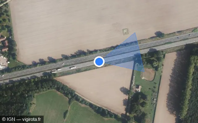 Vue satellite de l'emplacement du radar discriminant à La Queue-les-Yvelines