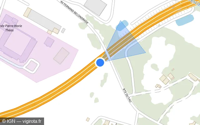 Vue plan de l'emplacement du radar discriminant à Montauban