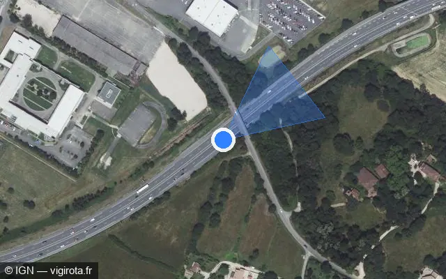 Vue satellite de l'emplacement du radar discriminant à Montauban