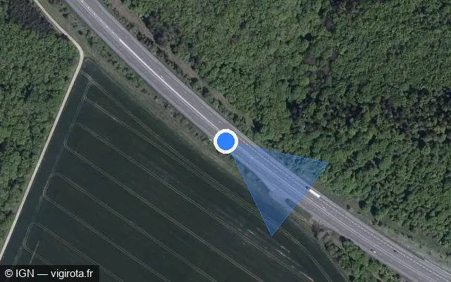 Vue satellite de l'emplacement du radar discriminant à Vitry-le-Croisé