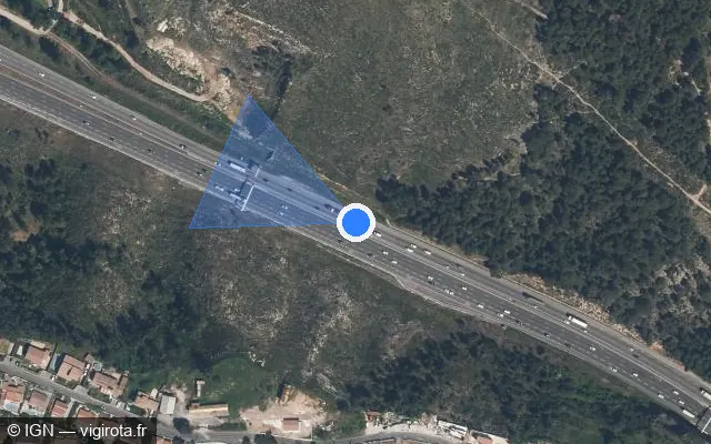 Vue satellite de l'emplacement du radar discriminant à Les Pennes-Mirabeau