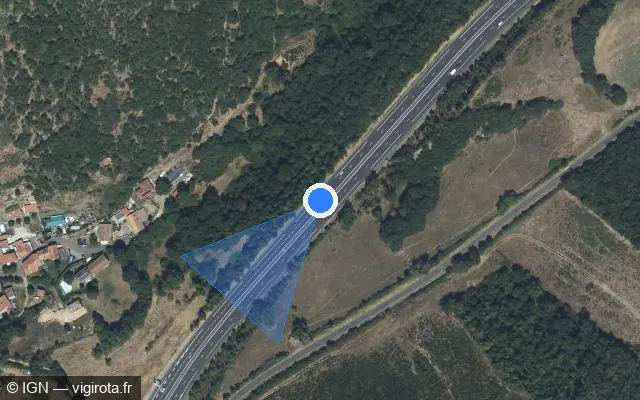 Vue satellite de l'emplacement du radar discriminant à Grenier-Montgon