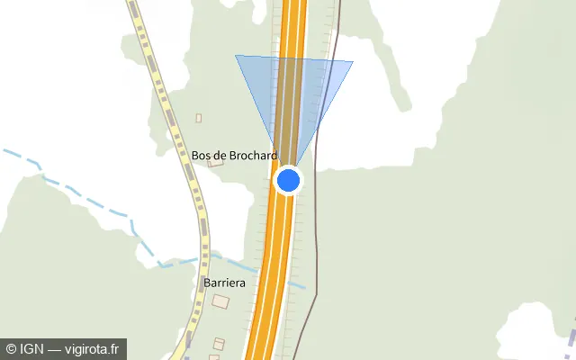 Vue plan de l'emplacement du radar discriminant à Espartignac