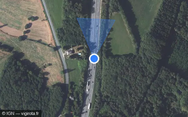 Vue satellite de l'emplacement du radar discriminant à Espartignac