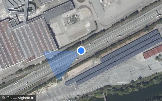 Vue satellite de l'emplacement du radar discriminant à Exincourt