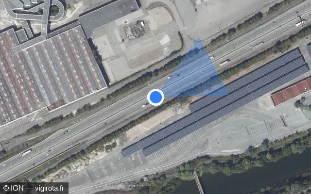 Vue satellite de l'emplacement du radar discriminant à Exincourt