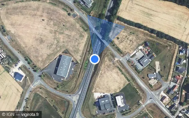 Vue satellite de l'emplacement du radar discriminant à Bonneval
