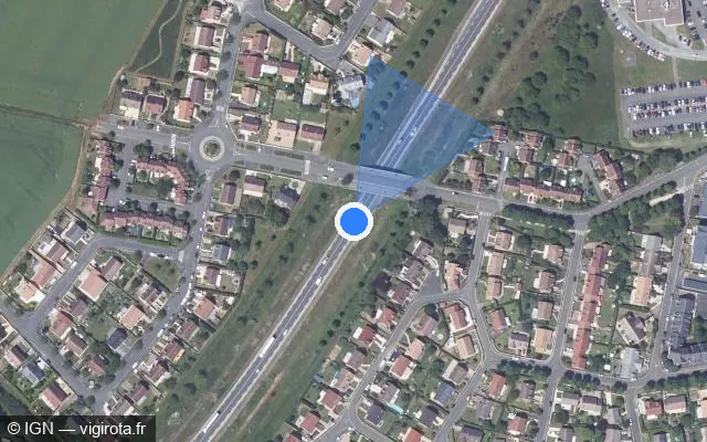 Vue satellite de l'emplacement du radar discriminant à Mainvilliers