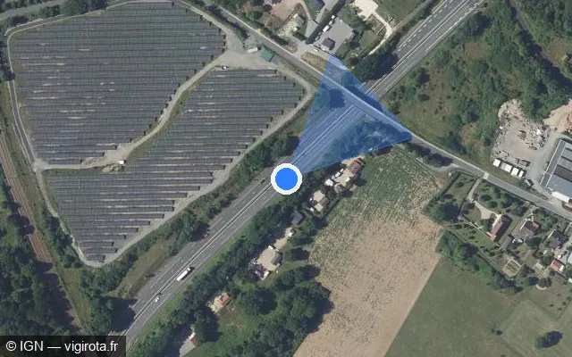 Vue satellite de l'emplacement du radar discriminant à Saint-Marcel