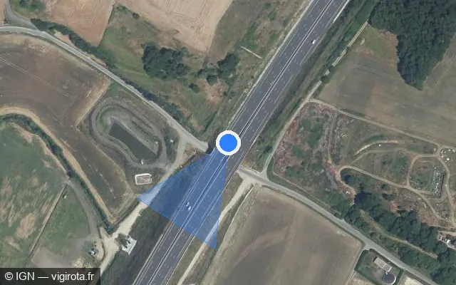 Vue satellite de l'emplacement du radar discriminant à Noyant-de-Touraine