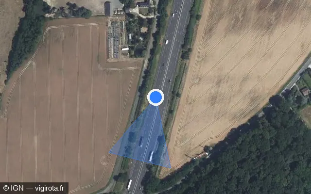 Vue satellite de l'emplacement du radar discriminant à Saint-Pierre-des-Corps