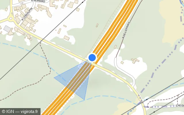 Vue plan de l'emplacement du radar discriminant à Les Sorinières