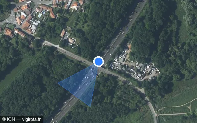 Vue satellite de l'emplacement du radar discriminant à Les Sorinières