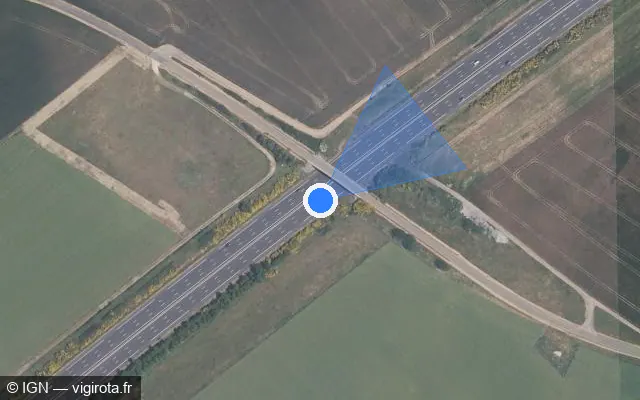 Vue satellite de l'emplacement du radar discriminant à Tavers
