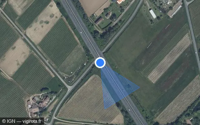 Vue satellite de l'emplacement du radar discriminant à Saint-Pierre-de-Buzet