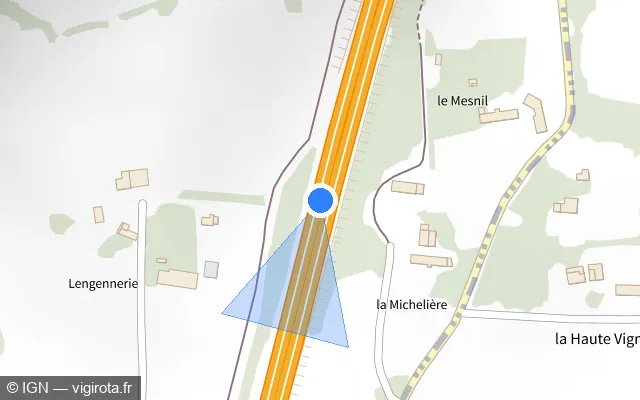 Vue plan de l'emplacement du radar discriminant à Le Parc
