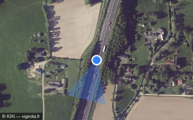 Vue satellite de l'emplacement du radar discriminant à Le Parc