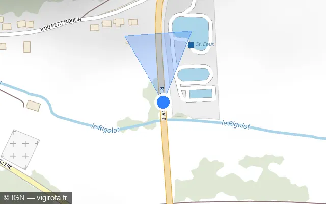 Vue plan de l'emplacement du radar discriminant à Vignory