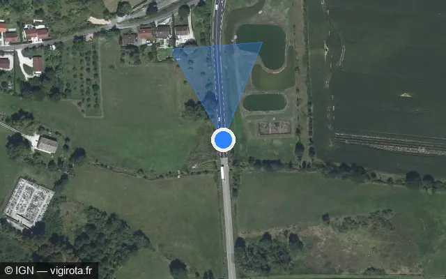 Vue satellite de l'emplacement du radar discriminant à Vignory
