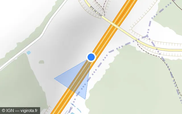 Vue plan de l'emplacement du radar discriminant à Gacé