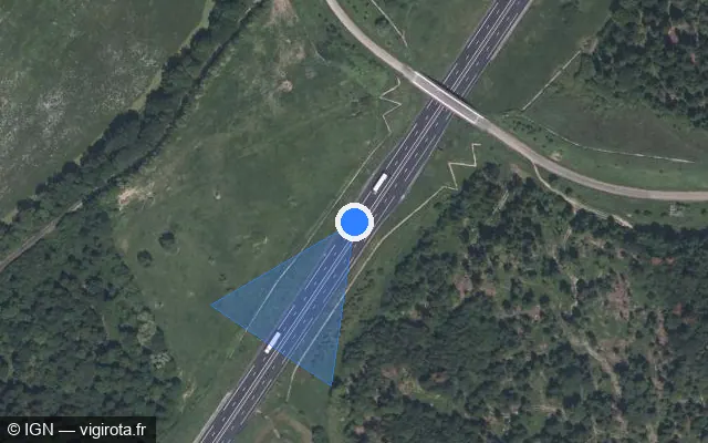 Vue satellite de l'emplacement du radar discriminant à Gacé