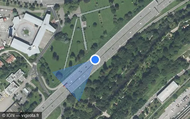 Vue satellite de l'emplacement du radar discriminant à Schiltigheim