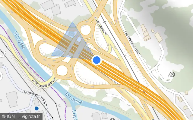 Vue plan de l'emplacement du radar discriminant à Chambéry