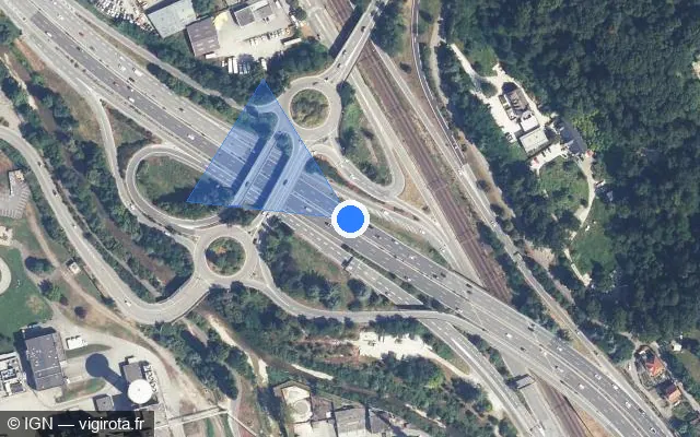 Vue satellite de l'emplacement du radar discriminant à Chambéry
