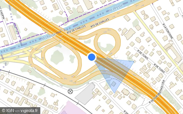 Vue plan de l'emplacement du radar discriminant à Bassens