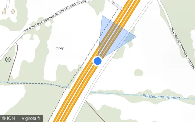 Vue plan de l'emplacement du radar discriminant à Clarafond-Arcine