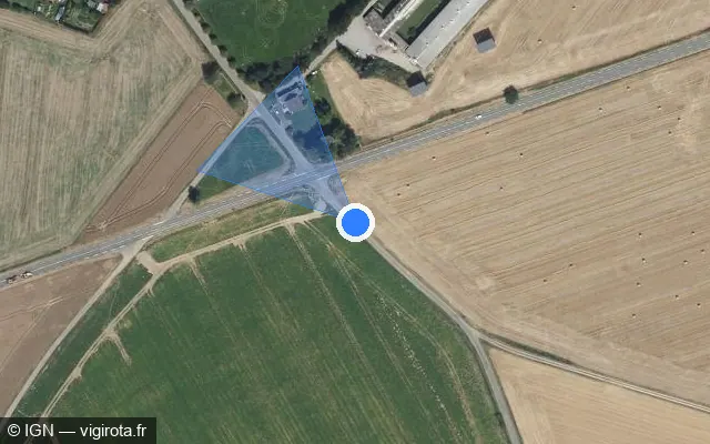 Vue satellite de l'emplacement du radar discriminant à Grivillers