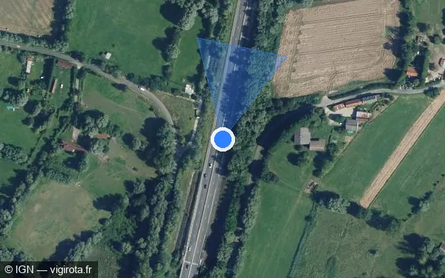 Vue satellite de l'emplacement du radar discriminant à Grand-Laviers