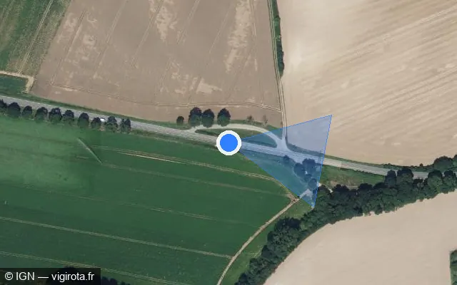 Vue satellite de l'emplacement du radar discriminant à Cléry-sur-Somme