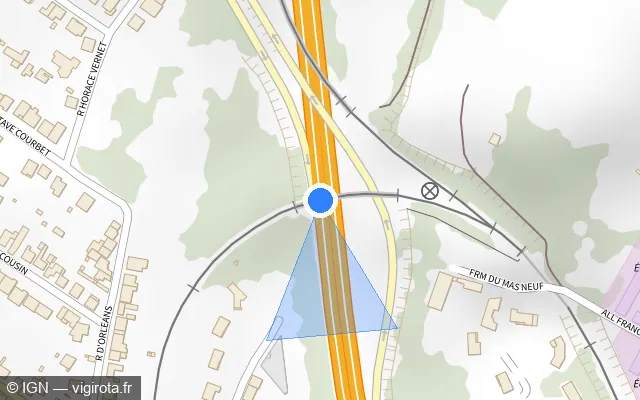 Vue plan de l'emplacement du radar discriminant à Panazol