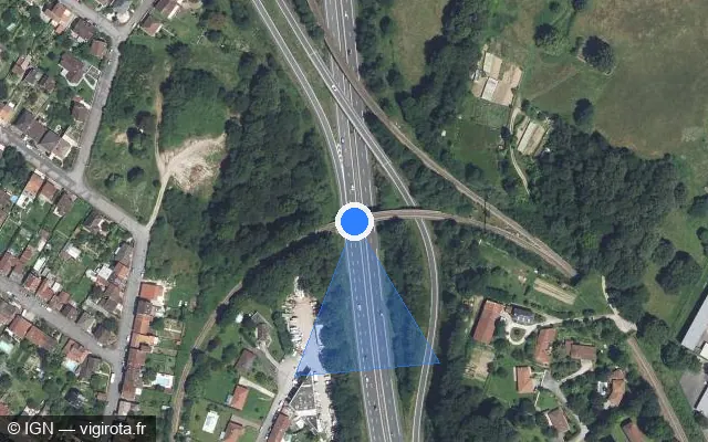 Vue satellite de l'emplacement du radar discriminant à Panazol