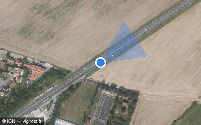 Vue satellite de l'emplacement du radar discriminant à Le Plessis-Pâté