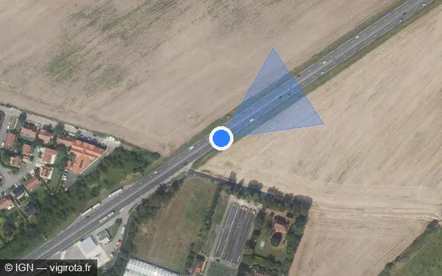 Vue satellite de l'emplacement du radar discriminant à Le Plessis-Pâté